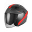 Casco Jet NOX N130 Ekto, Negro Mate/Rojo