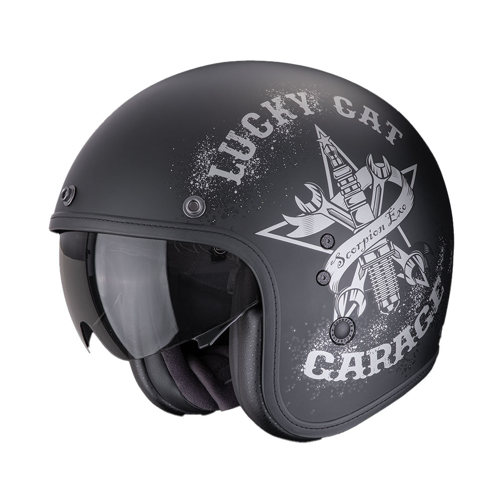CASCO SCORPION BELFAST EVO HANGAR NEGRO MATE-PLATA Imagen principal del producto