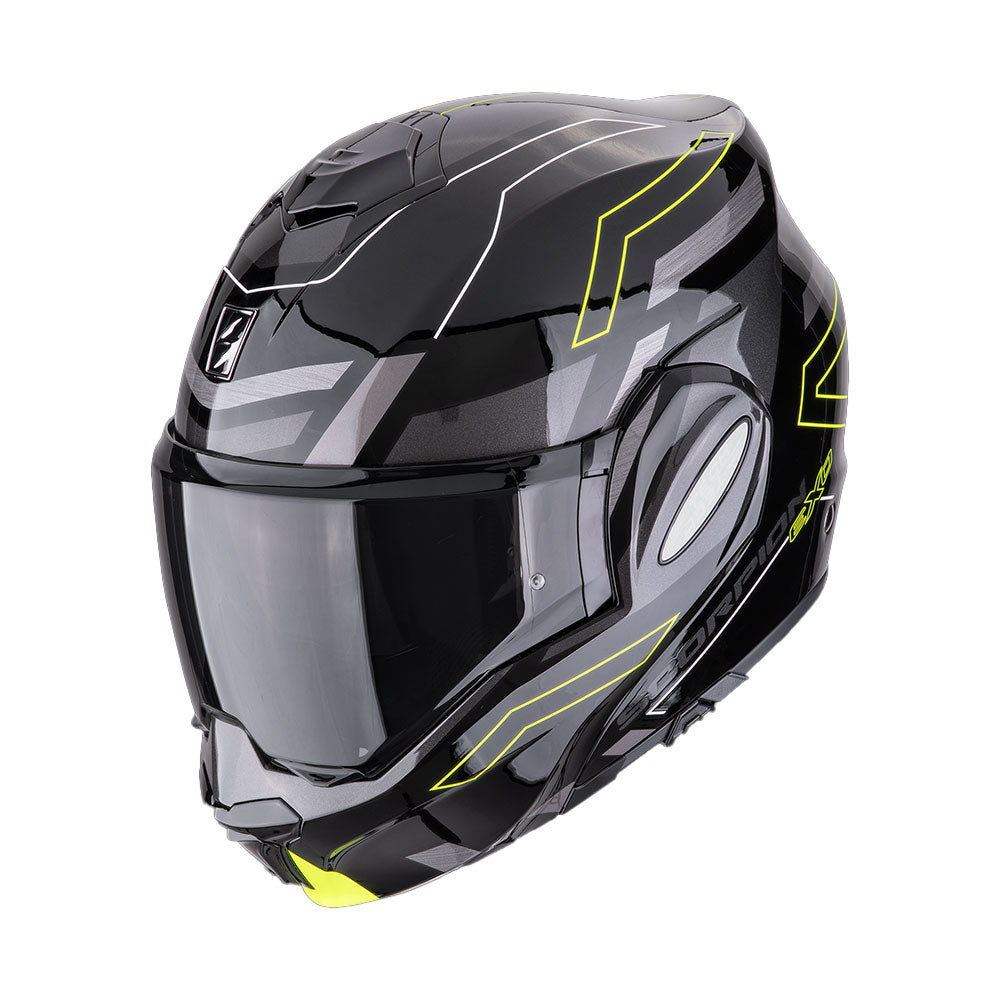CASCO SCORPION EXO-TECH EVO CONQUER NEGRO-AMARILLO NEÓN