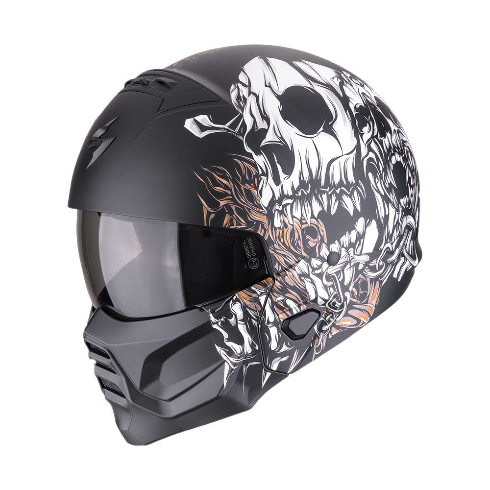 CASCO SCORPION EXO-COMBAT II GENESIS NEGRO MATE-BLANCO-ORO Imagen principal del producto