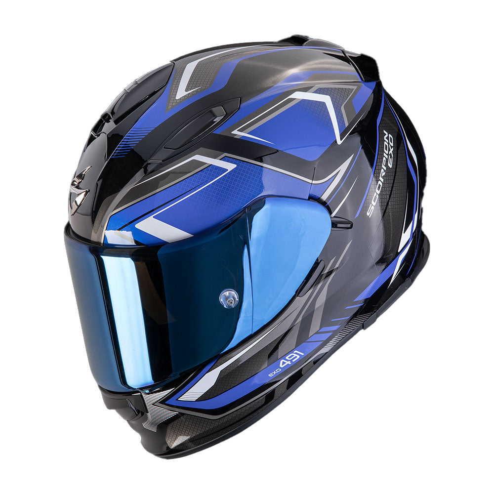 CASCO SCORPION EXO-491 ZUMO NEGRO / AZUL Imagen principal del producto