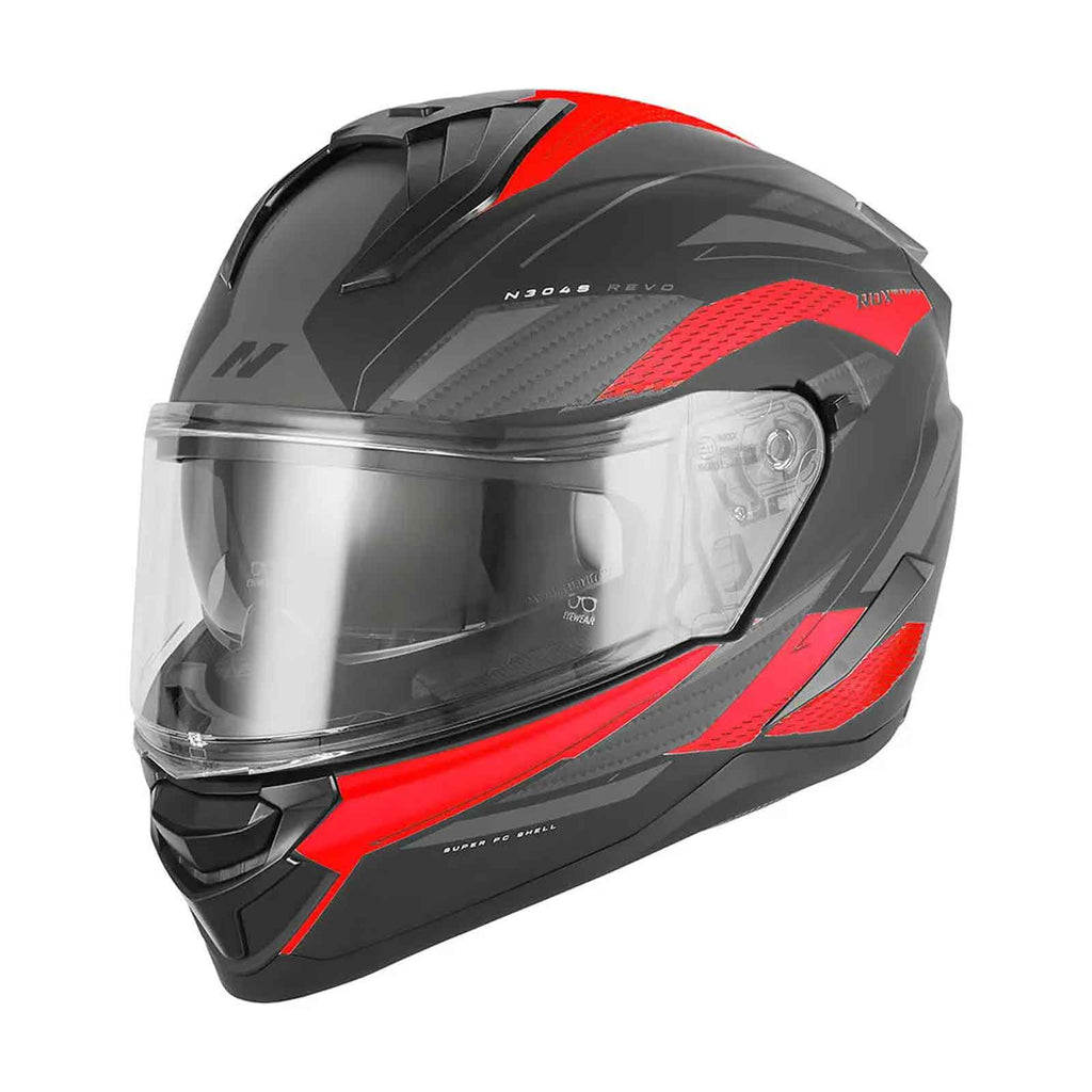 CASCO INTEGRAL REVO N304-S ROJO Y NEGRO
