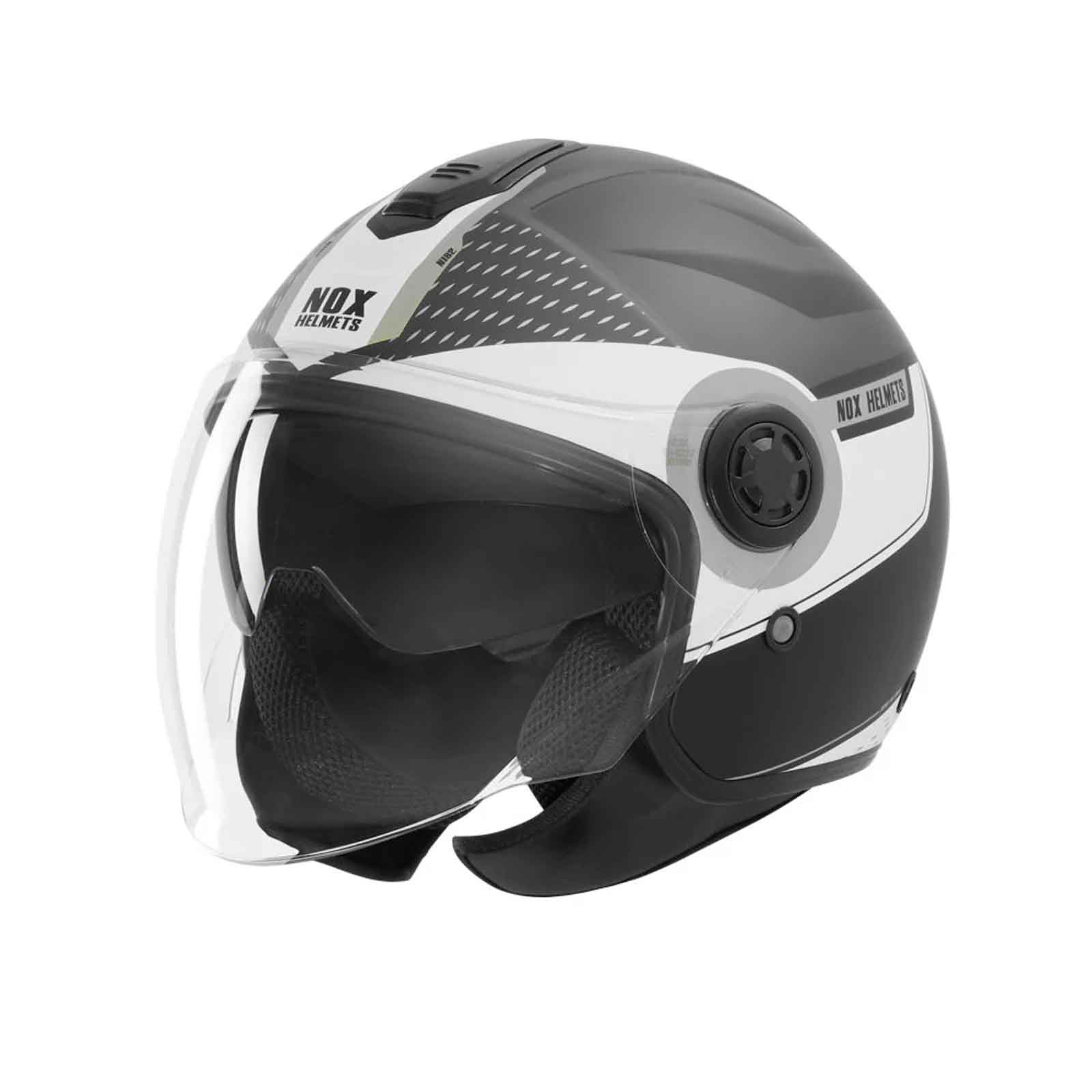 Casco jet NOX N182 Round Negro Mate / Plata Imagen principal del producto