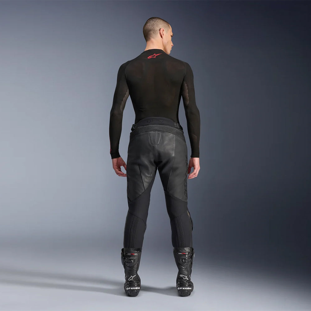 Pantalón de piel Alpinestars Missile V3 Negro / Negro