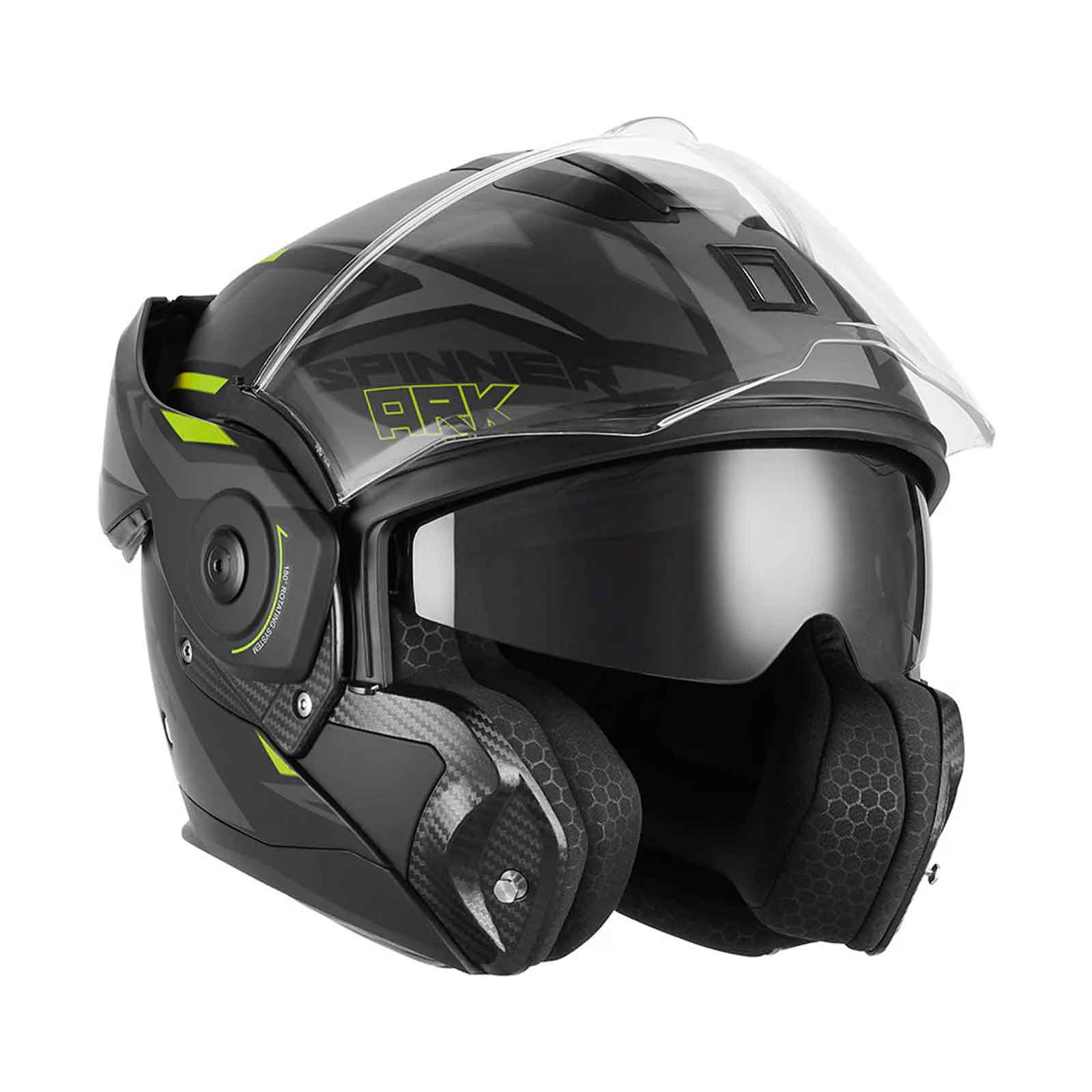 NOX Premium Casco Abatible Spinner ARK Negro Mate / Flou Imagen principal del producto