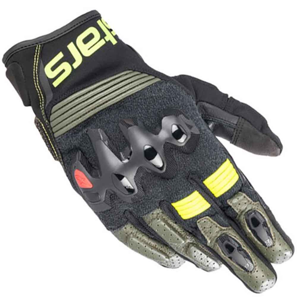Guantes de Moto Alpinestars Halo Verde / Negro / Amarillo Flúor