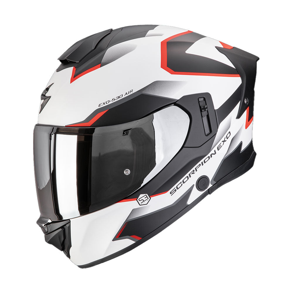 CASCO SCORPION EXO-530 AIR CLIP BLANCO / NEGRO / ROJO