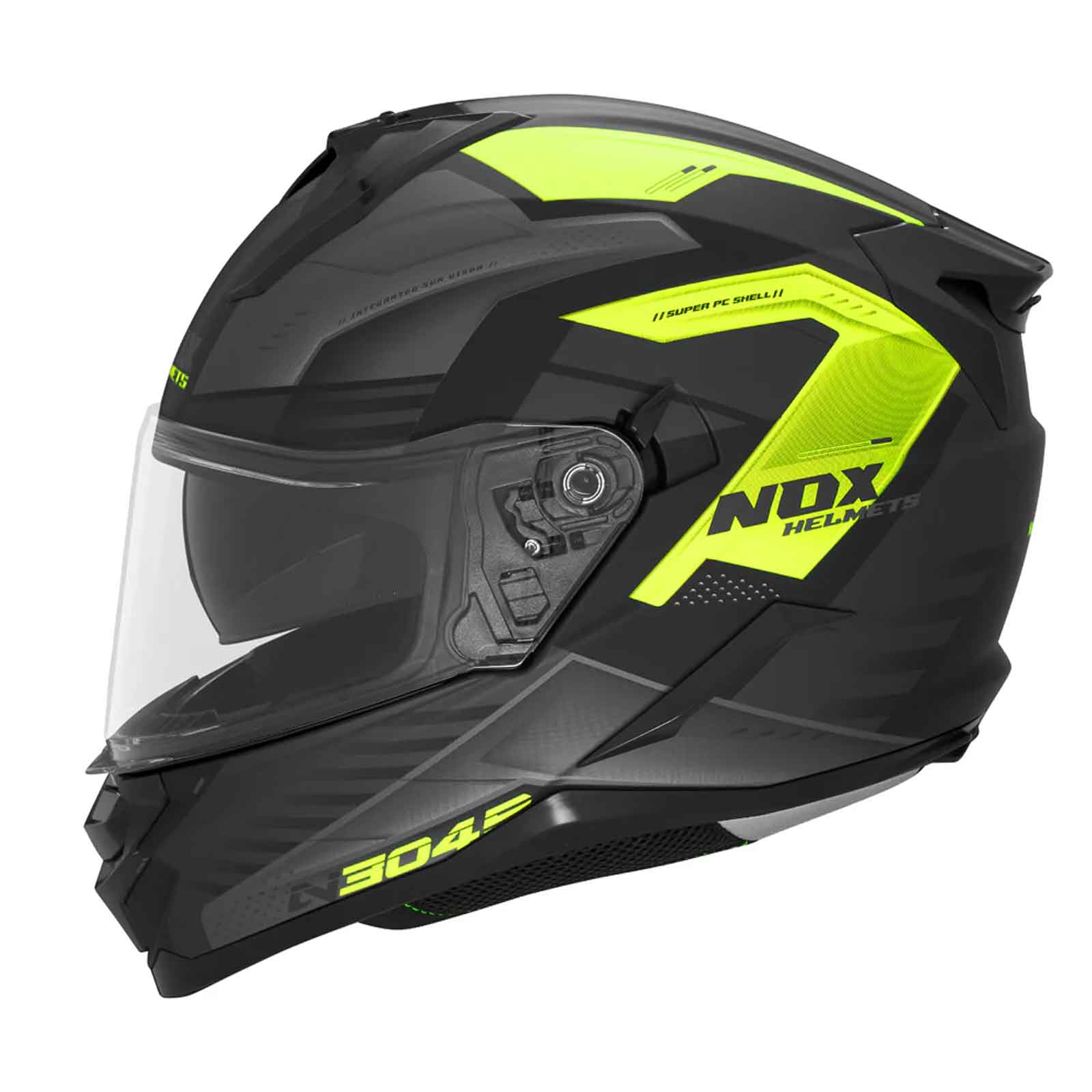 REVO N304-S CASCO INTEGRAL, NEGRO MATE Y AMARILLO