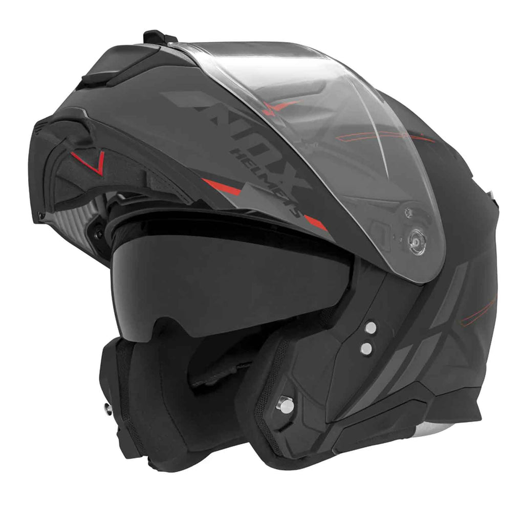 Casco Modular NOX N967 Conquer Neg / Rojo