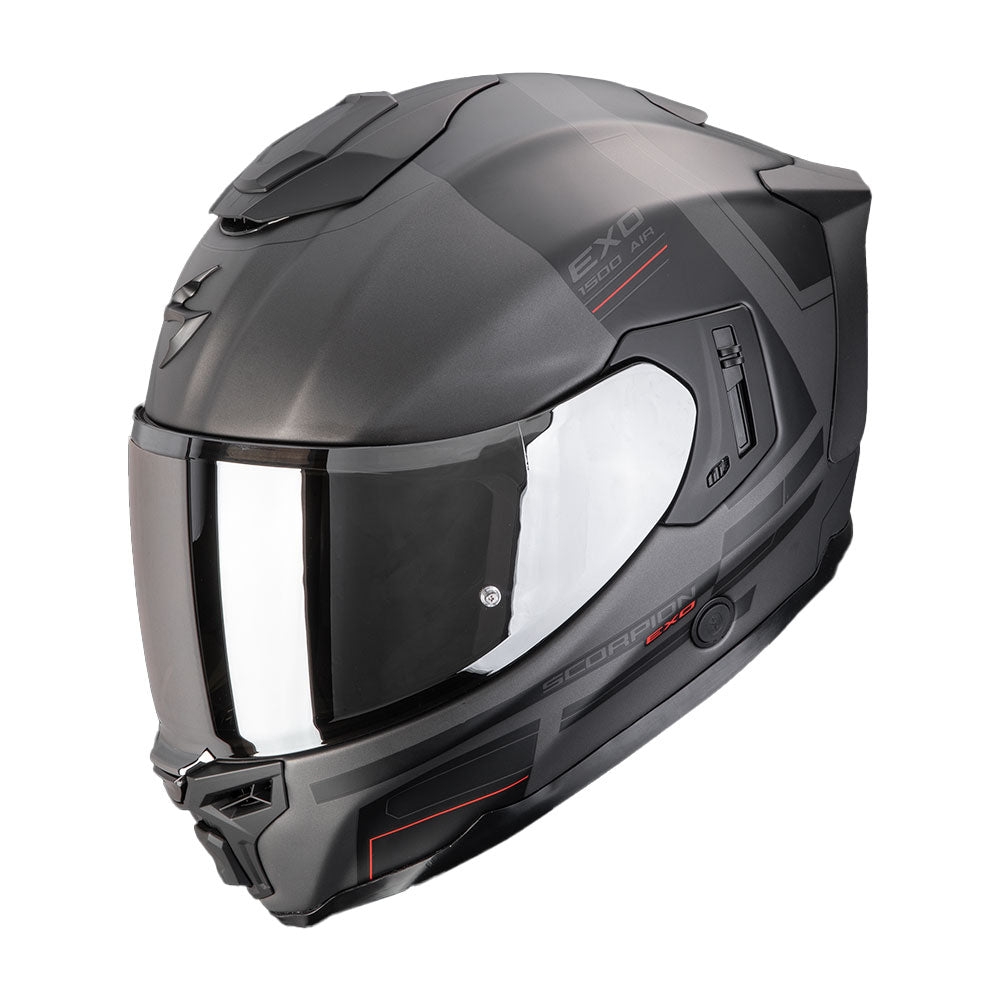 CASCO SCORPION EXO-1500 AIR DUAL GRIS MATT / NEGRO / ROJO