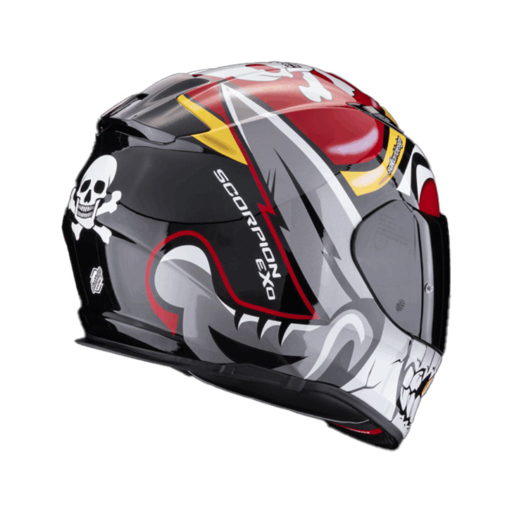CASCO SCORPION EXO-491 PIRATE NEGRO / ROJO