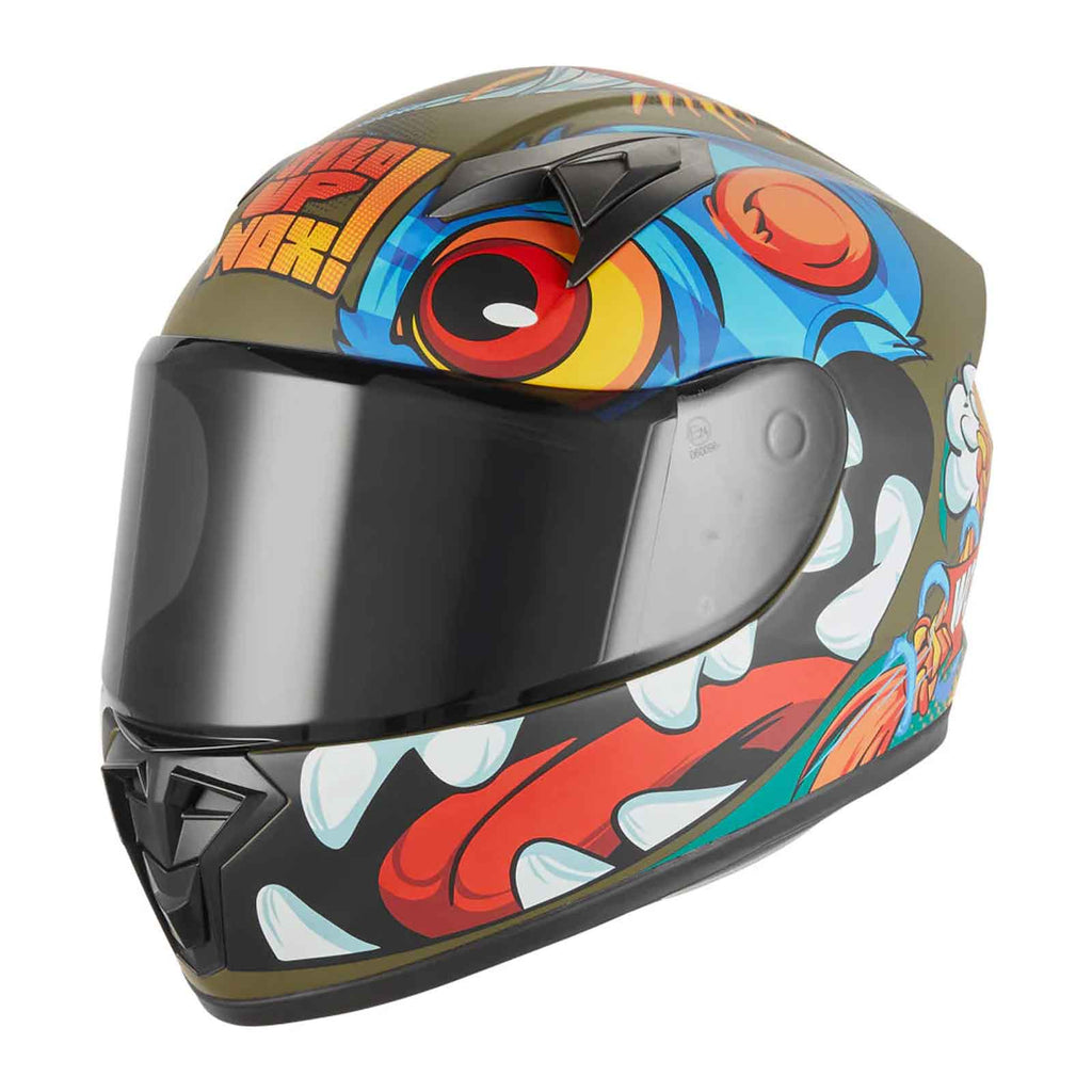Casco integral infantil NOX N731 Scrappy, caqui mate