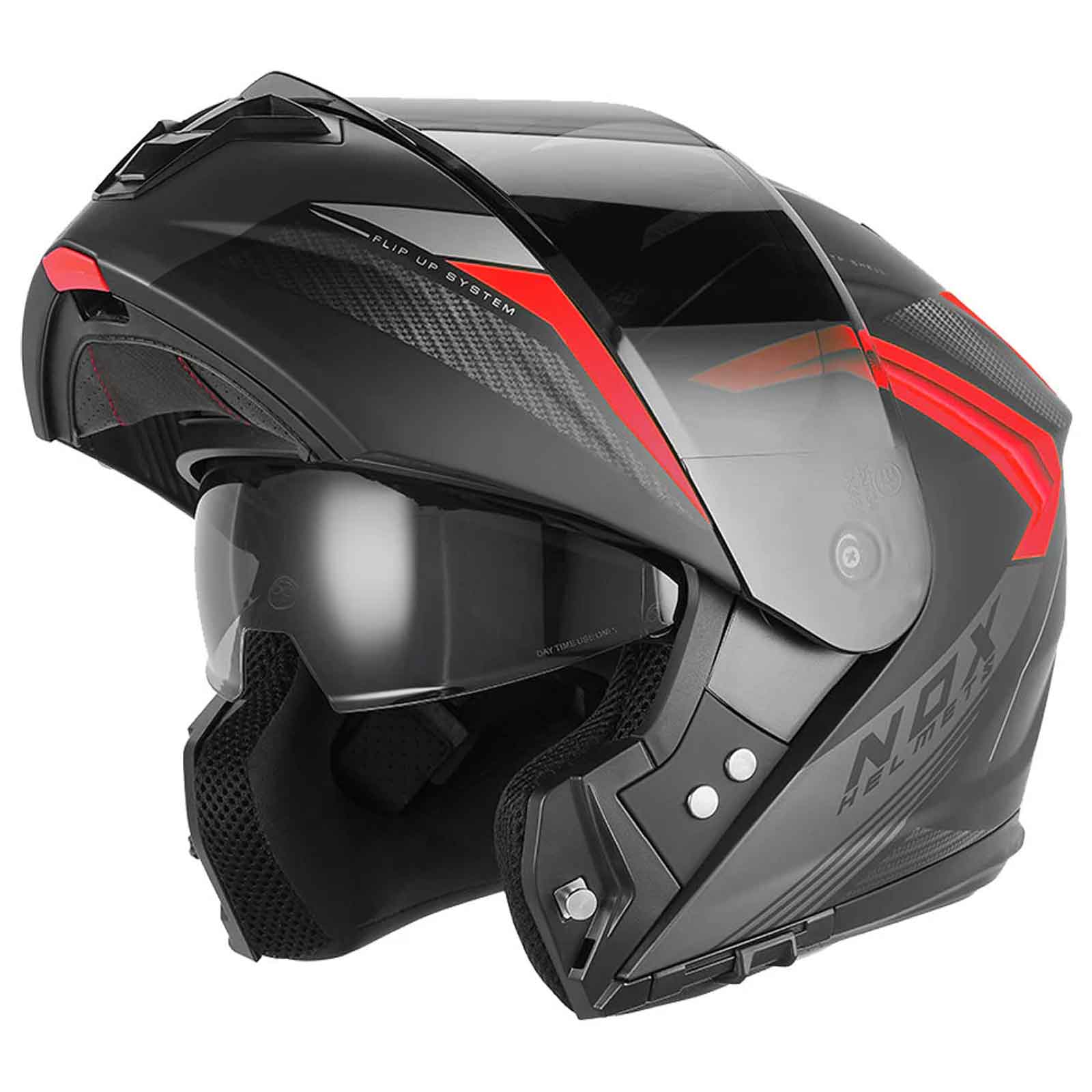 Casco Modular NOX N968 SHIFT  Rojo / Negro