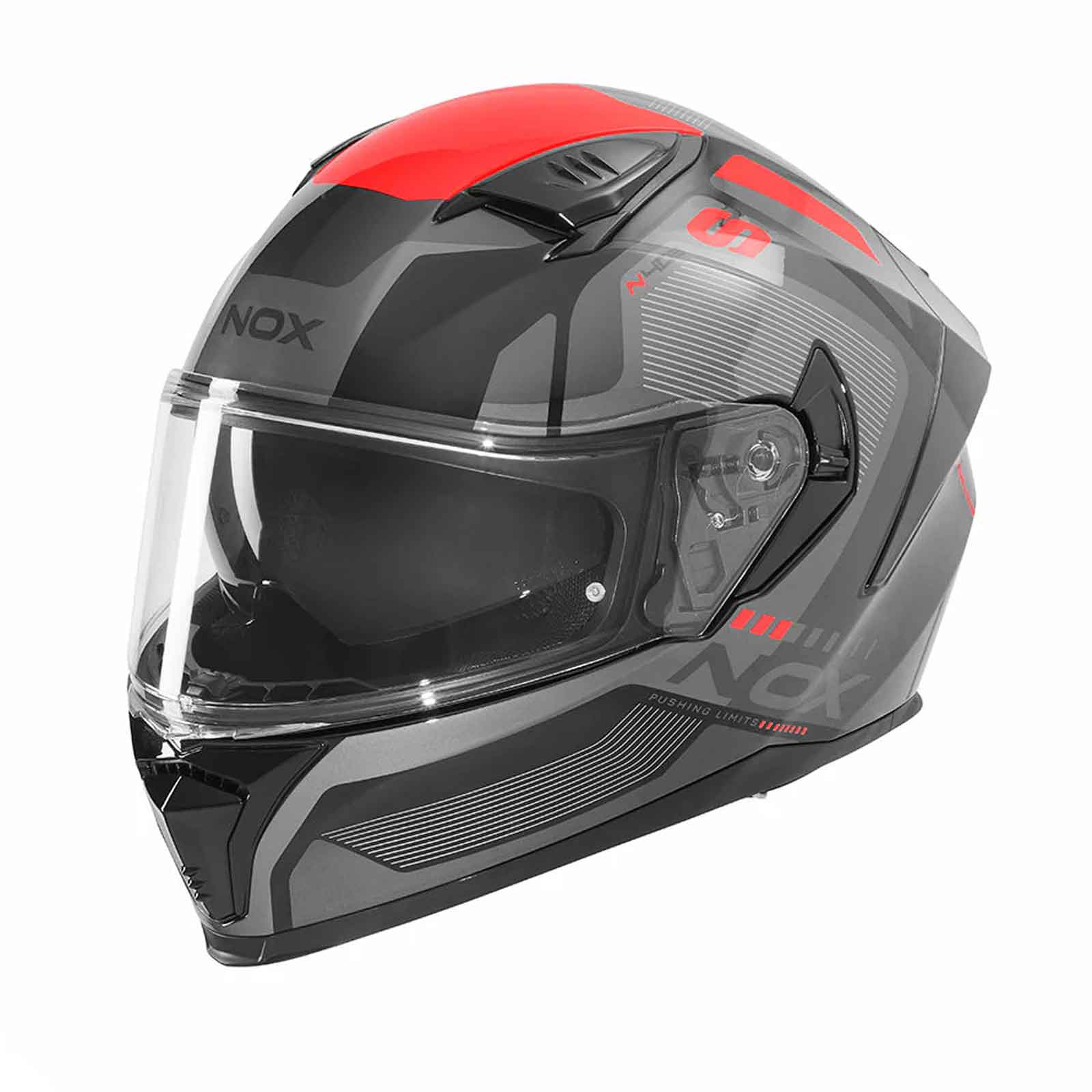 CASCO INTEGRAL NOX MENTOR N402 NEGRO ROJO