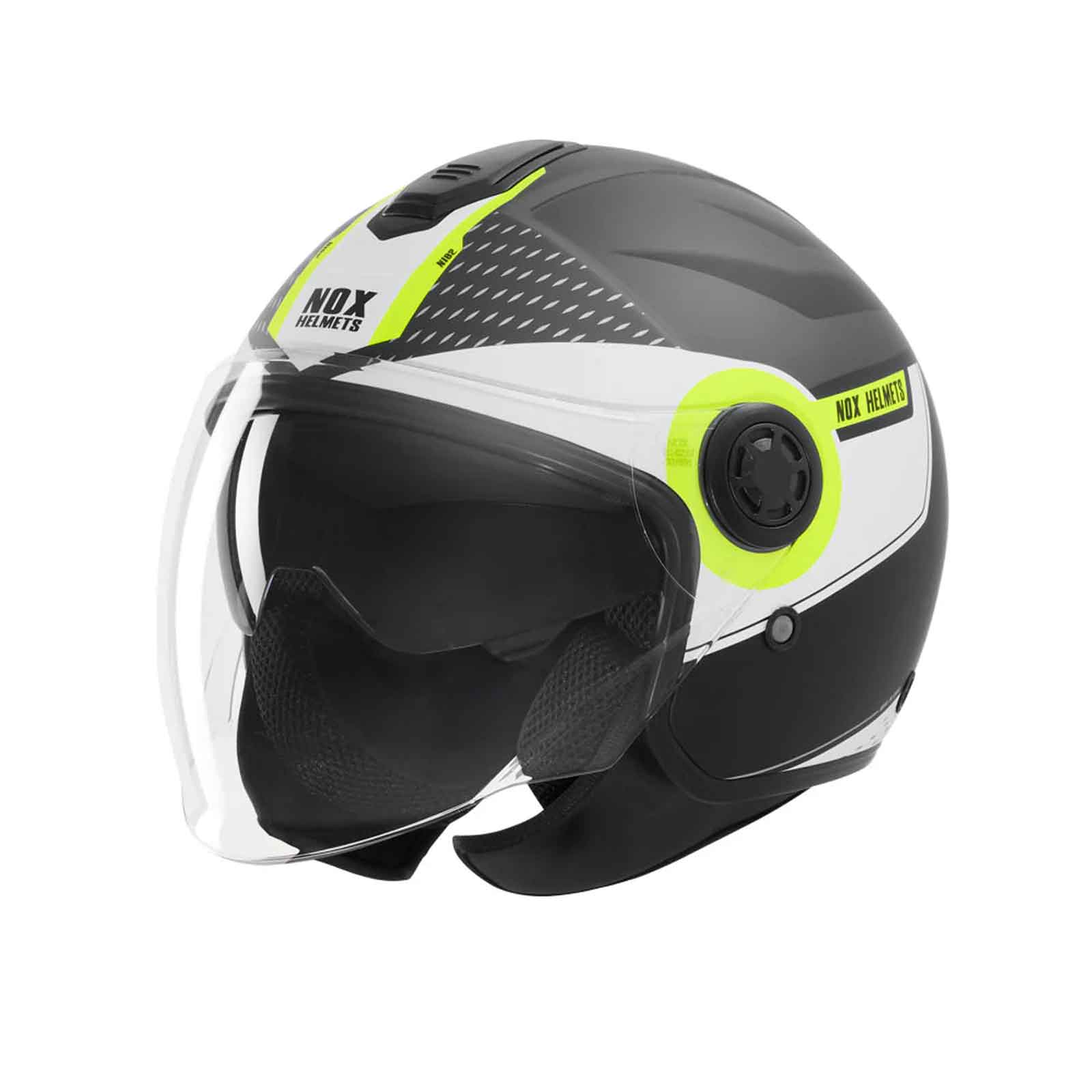 NOX N182 Casco Jet Redondo Negro Mate / Amarillo Imagen principal del producto