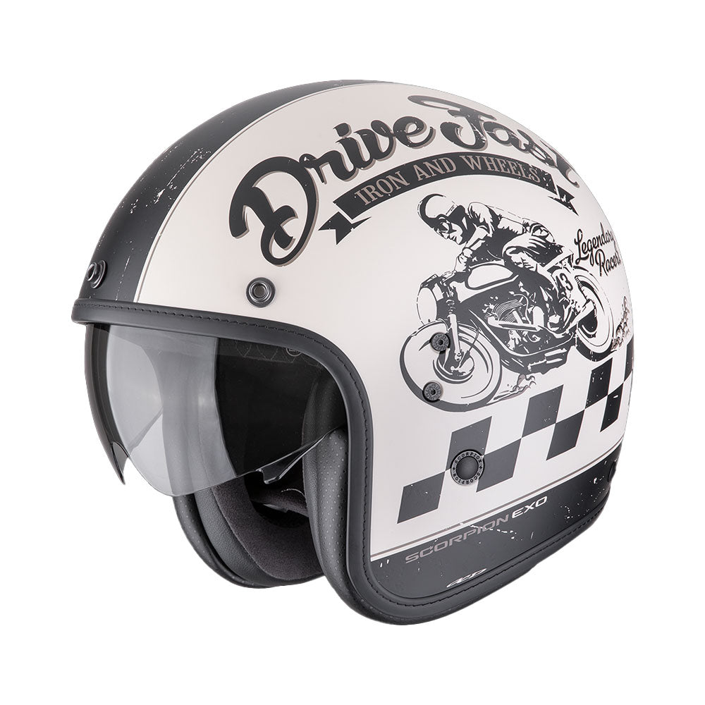 CASCO SCORPION BELFAST EVO DRIVE Fast CREMA MATE-NEGRO