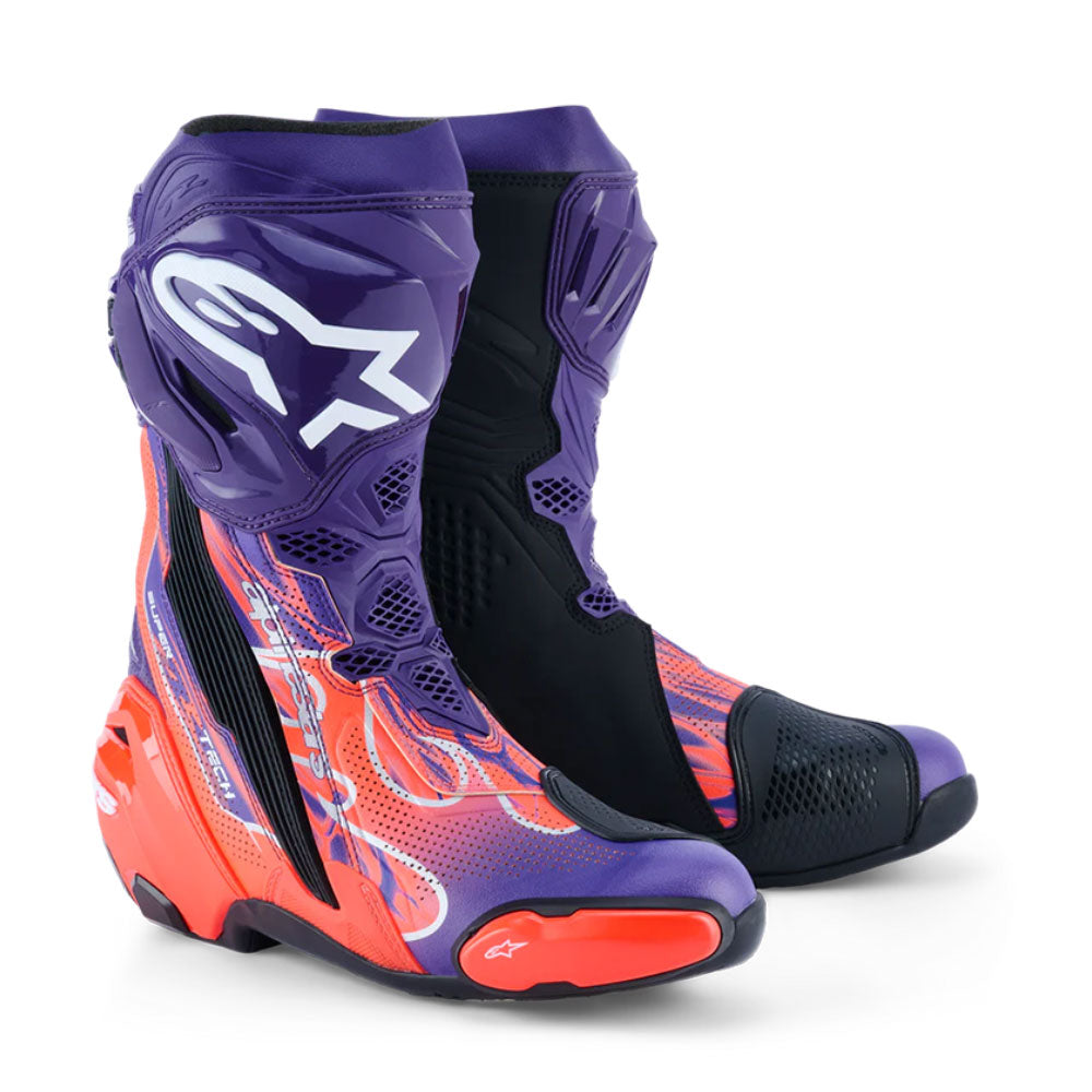 Botas Supertech R Edición Limitada Flyte Ventiladas Morado Rojo Negro.