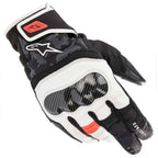 Guantes Alpinestars SMX Z Drystar Negros, Blancos y Rojos Fluorescentes
