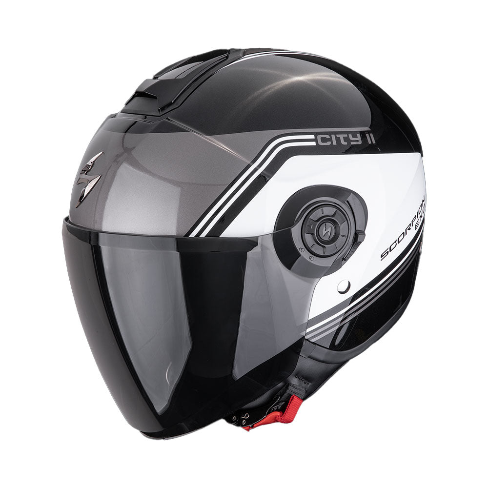 CASCO SCORPION EXO-CITY II VITA NEGRO METÁLICO-BLANCO