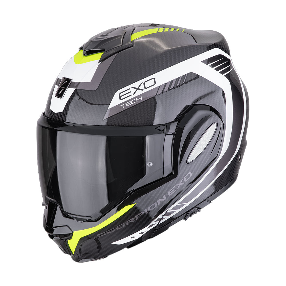 CASCO SCORPION EXO-TECH EVO CARBON COSY NEGRO-AMARILLO NEÓN