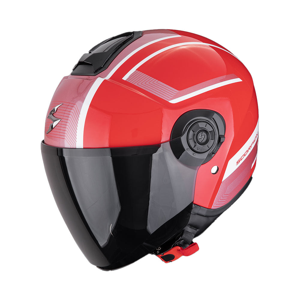 CASCO SCORPION EXO-CITY II COSMOS ROJO-PLATA