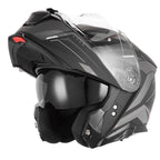 Casco Modular NOX  N967 Conquer Plateado / Negro
