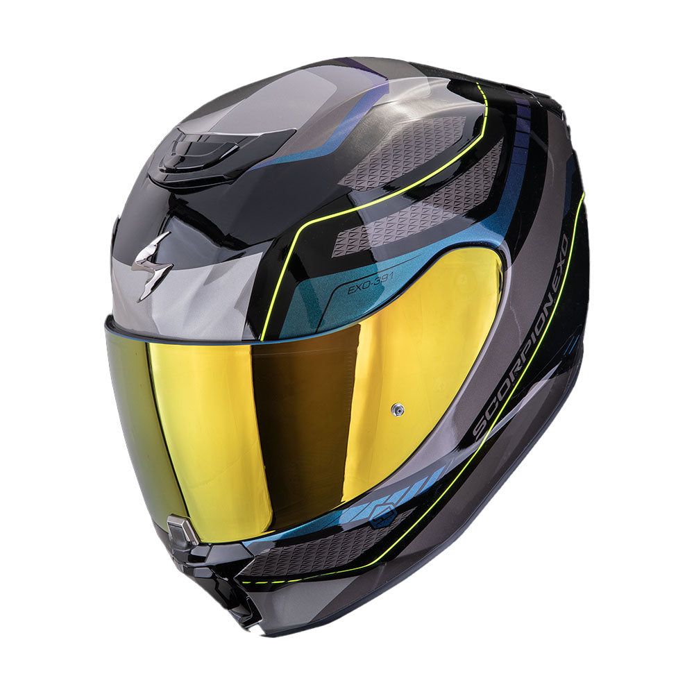CASCO SCORPION EXO-391 LEO NEGRO / AZUL