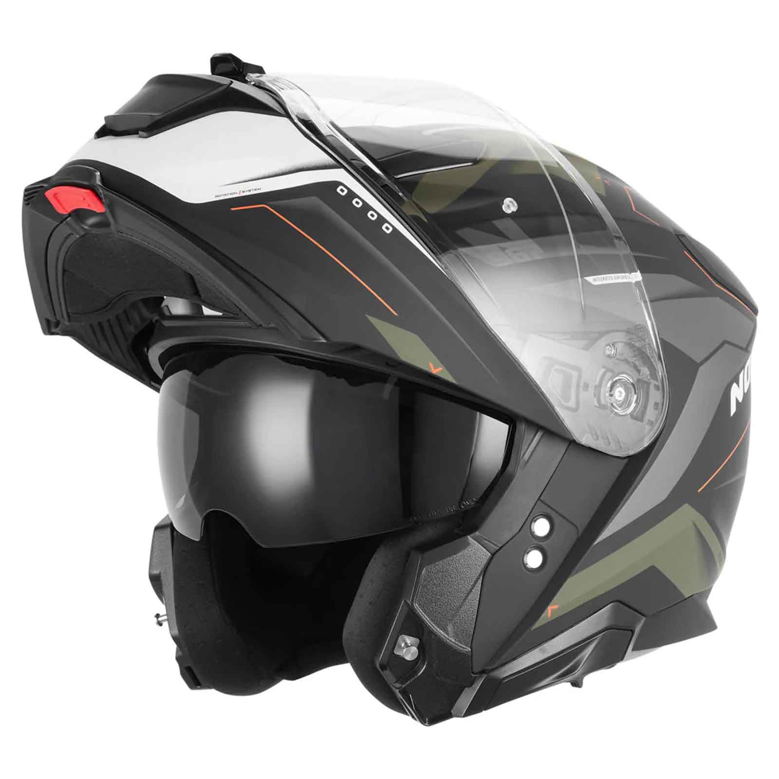 Casco Modular NOX N967 Conquer  Kaki / Naranja Imagen secundaria del producto