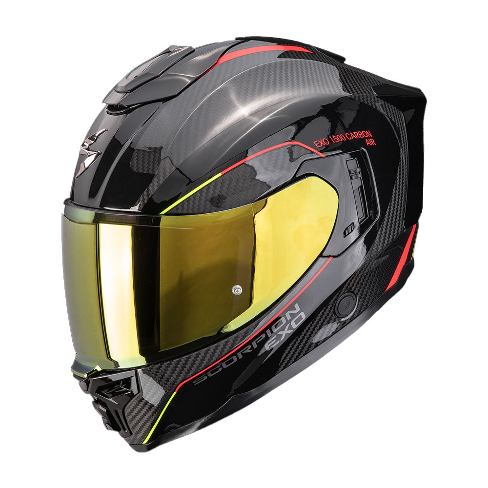CASCO SCORPION EXO-1500 CARBON AIR MUNDI NEGRO / ROJO / AMARILLO