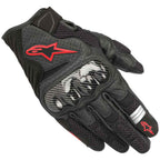 Guantes Alpinestars SMX-1 Air V2 Negros y Rojos Fluorescentes