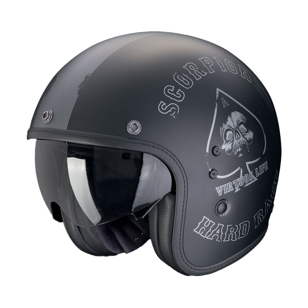 CASCO SCORPION BELFAST EVO SPADE NEGRO MATE-PLATA