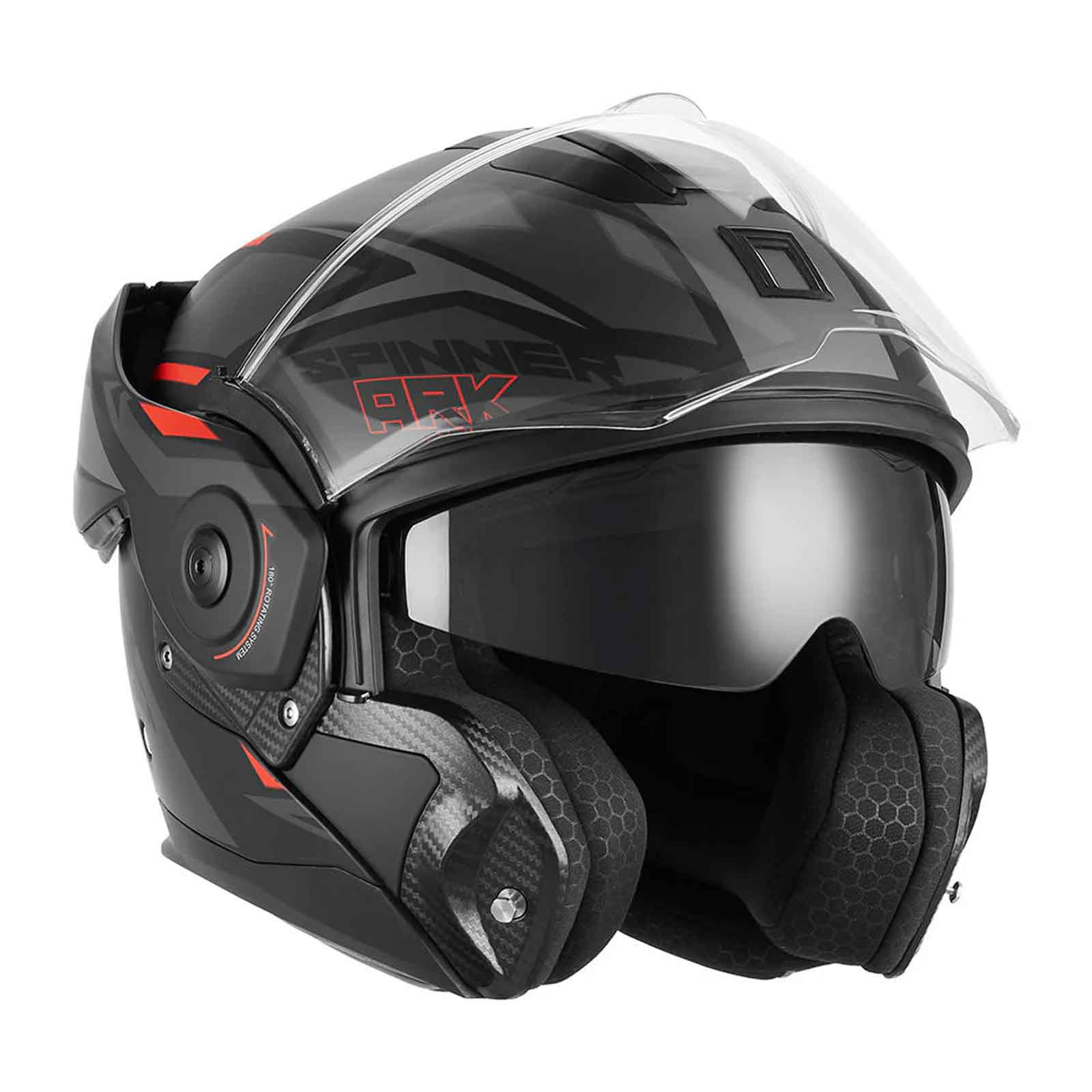 CASCO MODULAR NOX PREMIUM SPINNER ARK NEG MATT ROJO Imagen principal del producto