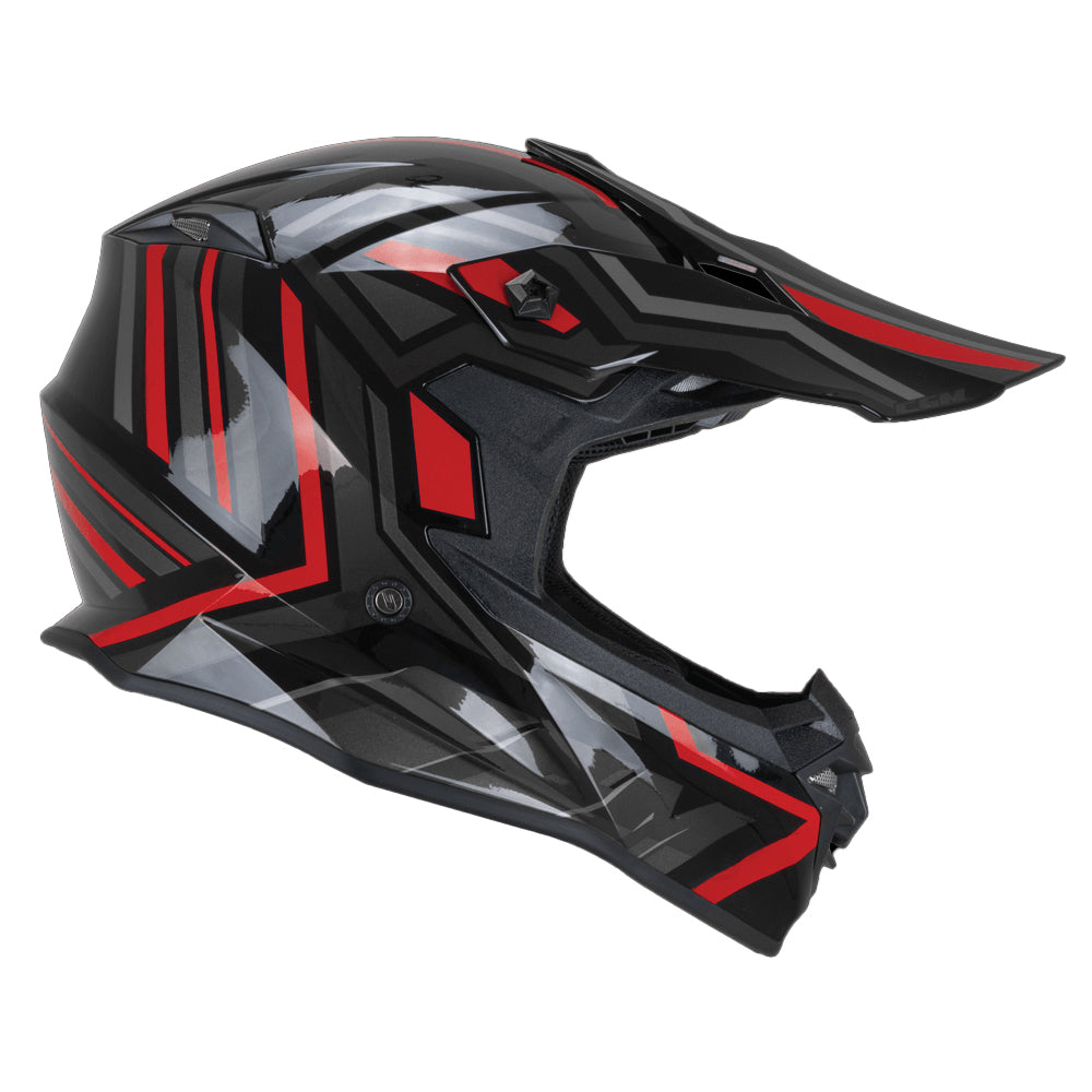 Casco CGM 367G Motocross Negro Rojo
