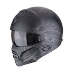 CASCO SCORPION EXO-COMBAT II SPIDERWEB NEGRO MATE-PLATA