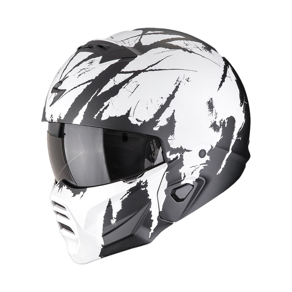 CASCO SCORPION EXO-COMBAT II MARAUDER NEGRO MATE-BLANCO