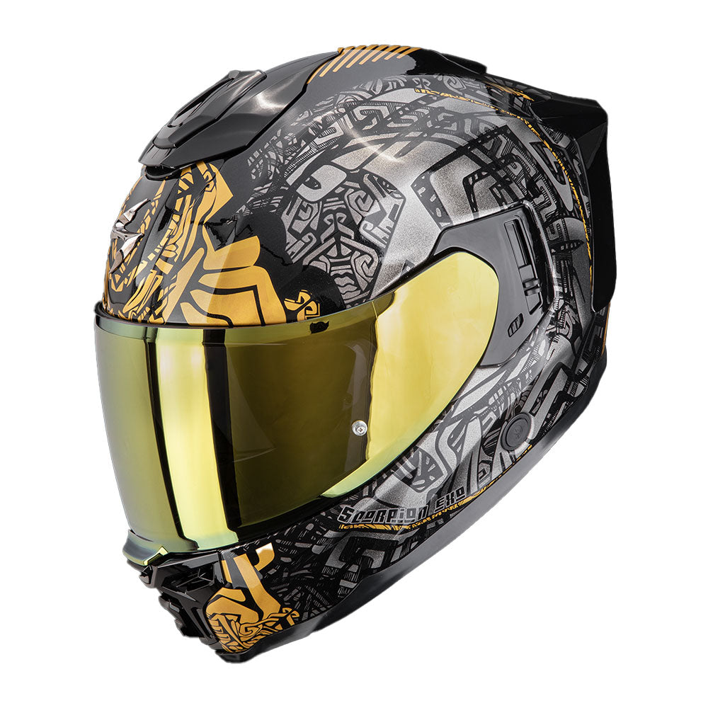CASCO SCORPION EXO-1500 AIR APUS NEGRO / GRIS / DORADO