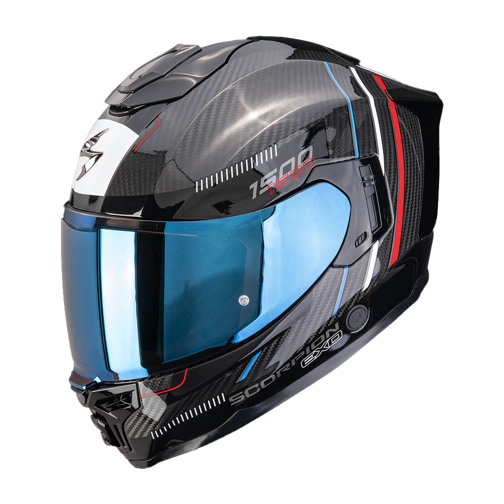 CASCO SCORPION EXO-1500 CARBON AIR ZITY NEGRO / ROJO / AZUL Imagen principal del producto