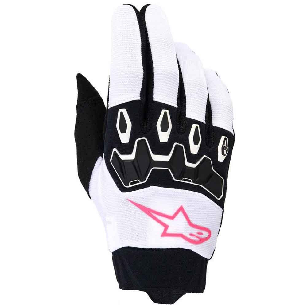 Guantes Alpinestars Stella Full Bore V2 Lady Blanco / Rosa Fluorescente / Negro 2026