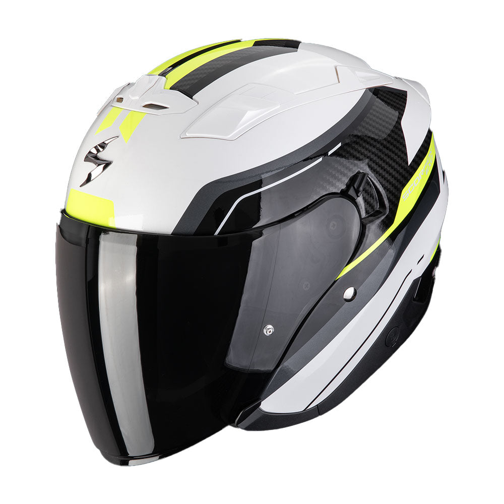 CASCO SCORPION EXO-230 HIPE BLANCO-NEGRO-AMARILLO NEÓN Imagen principal del producto