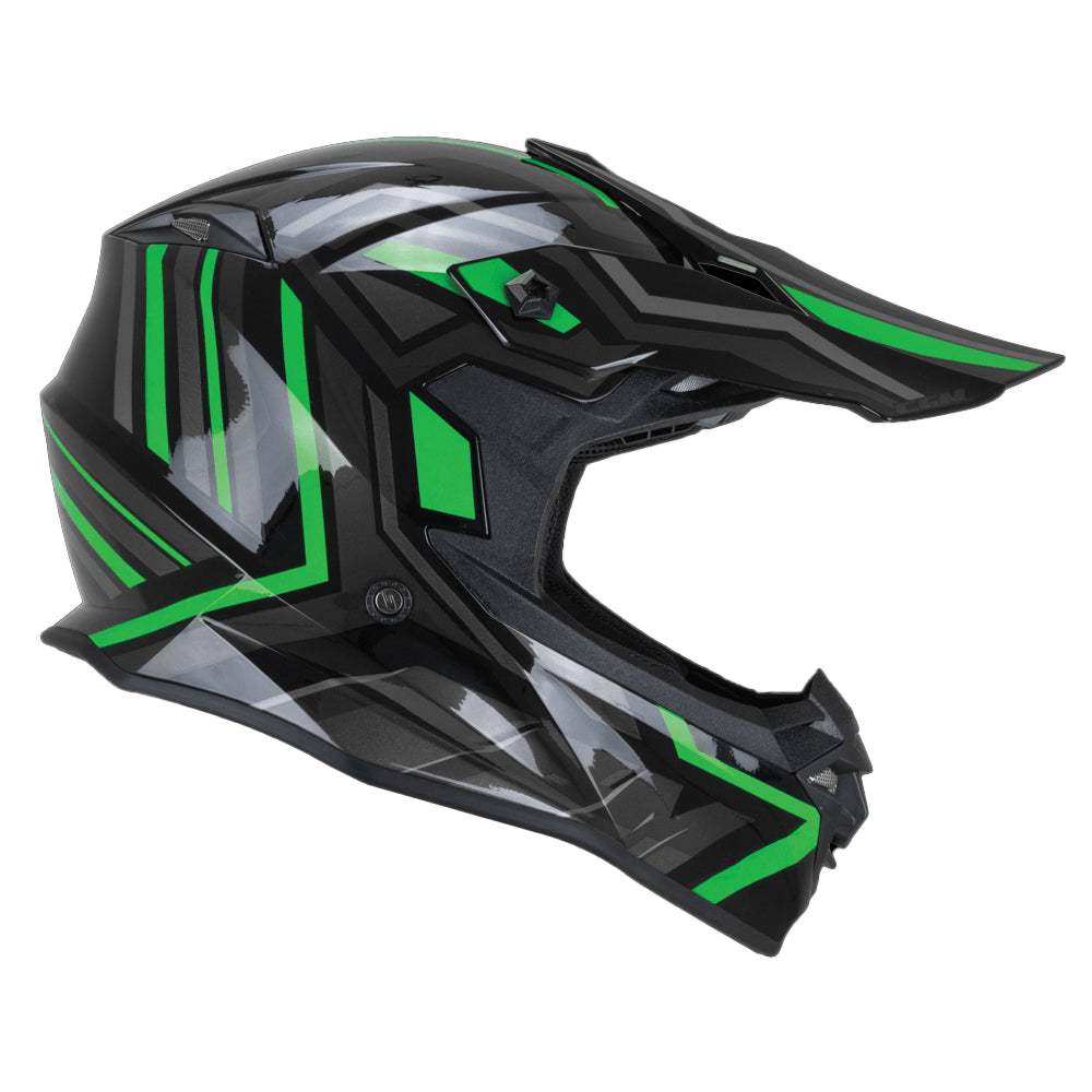 Casco CGM 367G Motocross Negro Verde