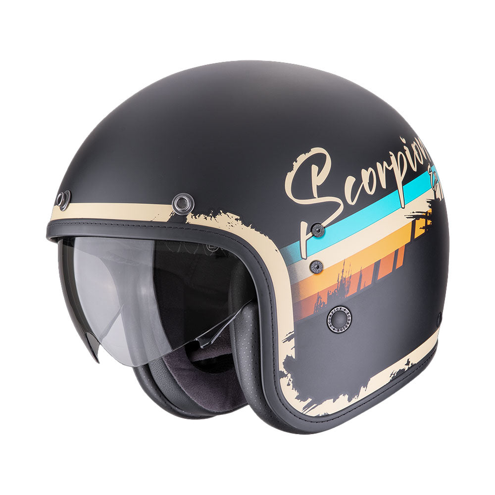 CASCO SCORPION BELFAST EVO ADONIS NEGRO MATE - BEIGE