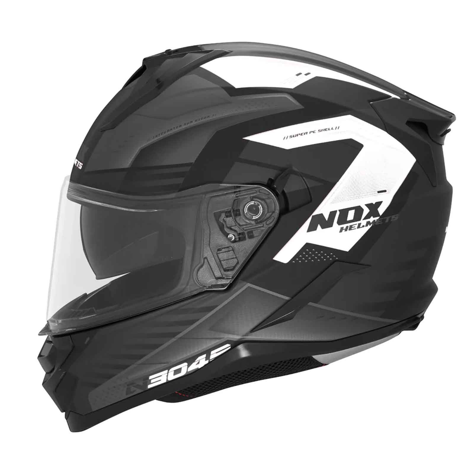 CASCO INTEGRAL REVO N304-S, NEGRO MATE Y AMARILLO