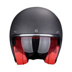 CASCO SCORPION BELFAST EVO CARBON SOLID NEGRO MATE - ROJO