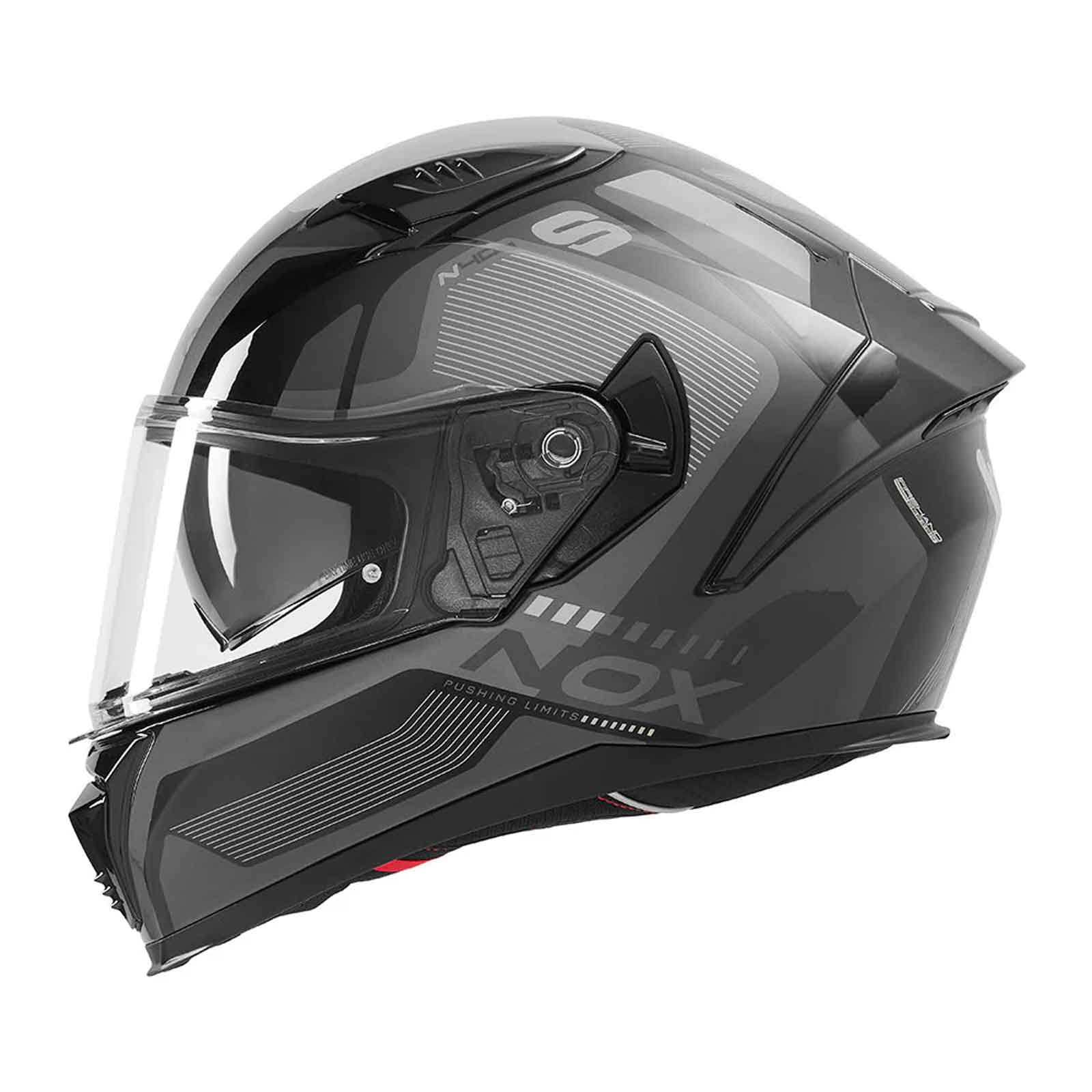 CASCO INTEGRAL NOX MENTOR N402 NEGRO PLATA Imagen secundaria del producto