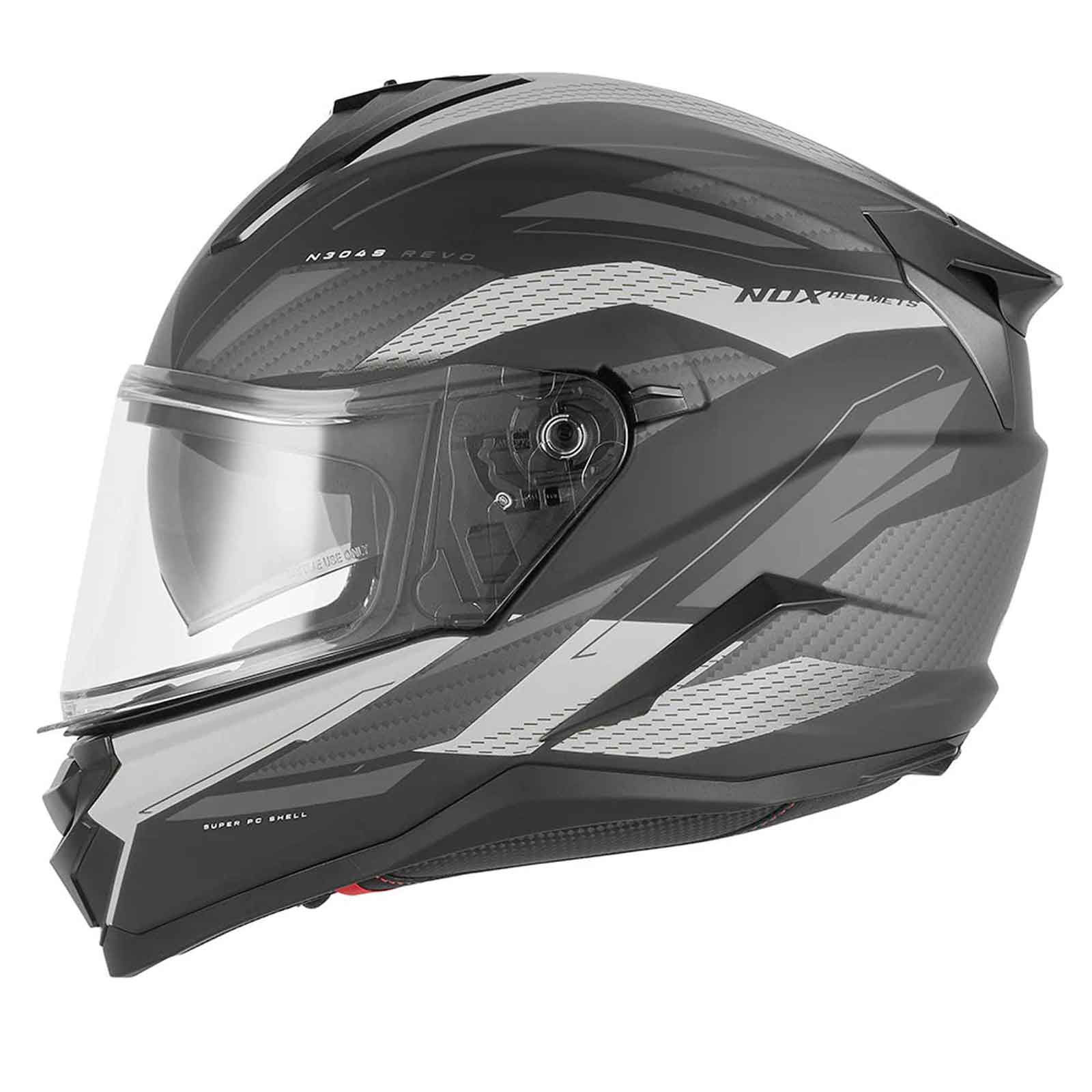 CASCO INTEGRAL REVO N304-S, NEGRO MATE Y PLATEADO Imagen principal del producto