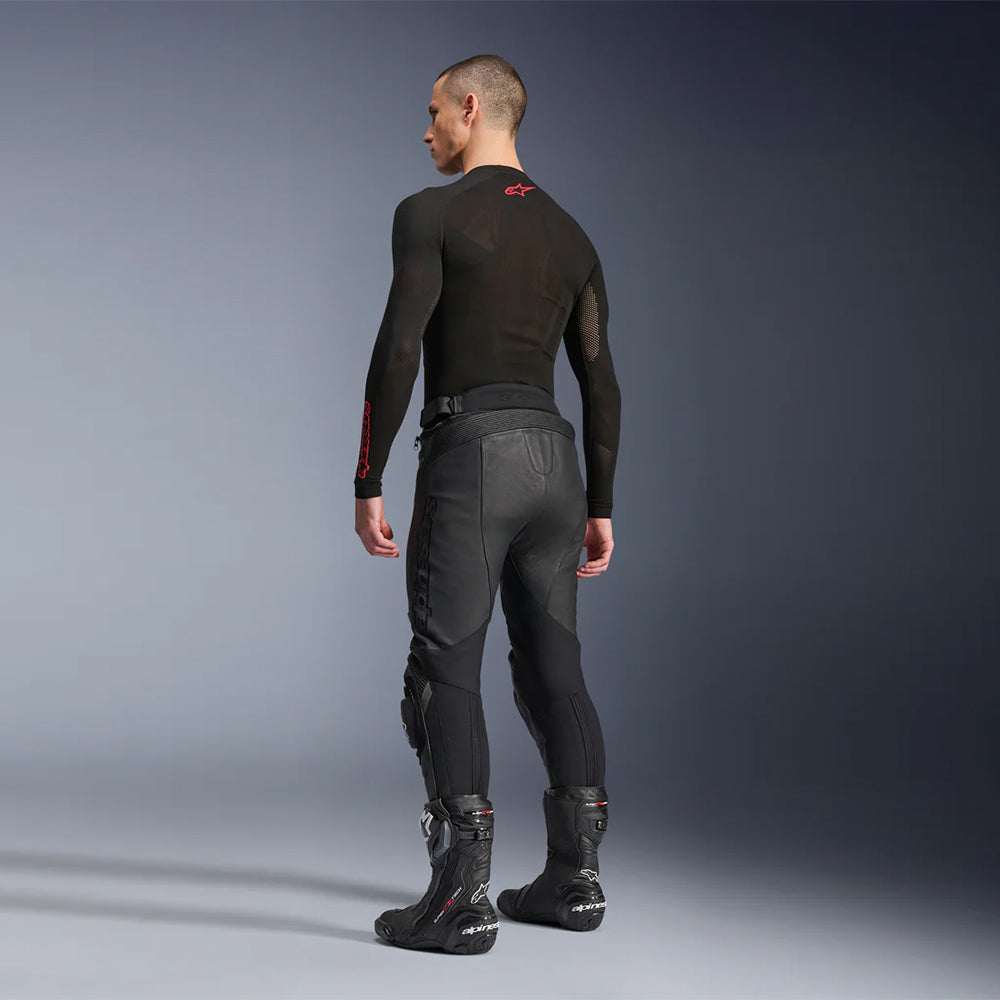 Pantalón de piel Alpinestars Missile V3 Negro / Negro