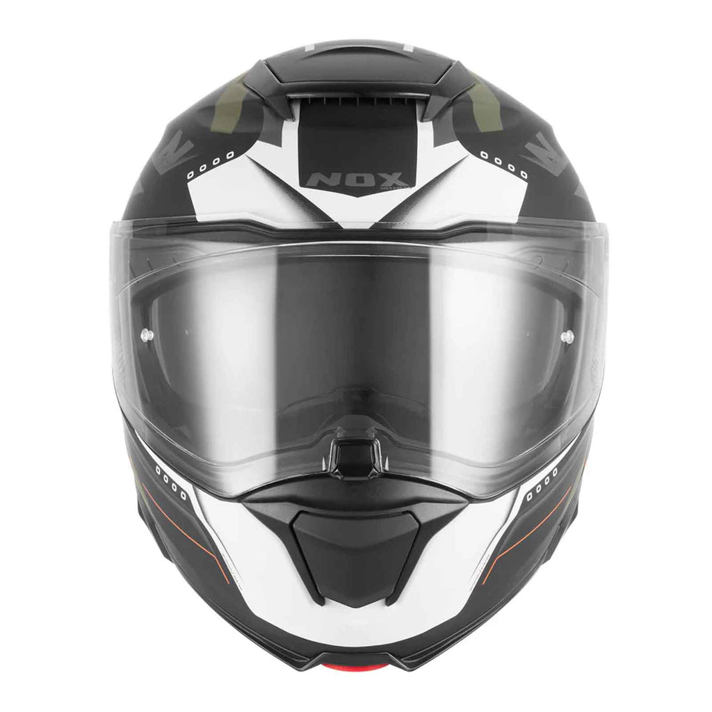 Casco Modular NOX N967 Conquer  Kaki / Naranja