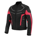 CHAQUETA DE MOTO TEXTILE MZONE VALECO NEGRO / ROJO
