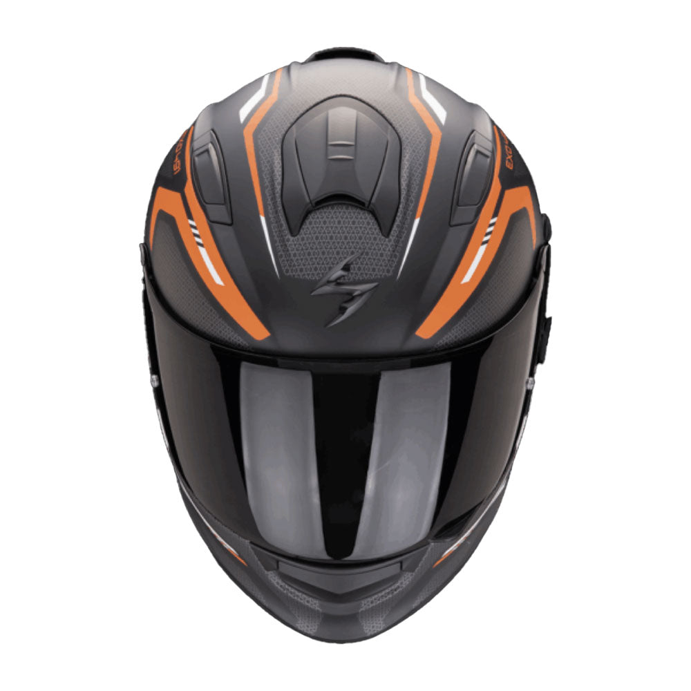 CASCO SCORPION EXO-491 KRIPTA NEGRO MATT/ NARANJA