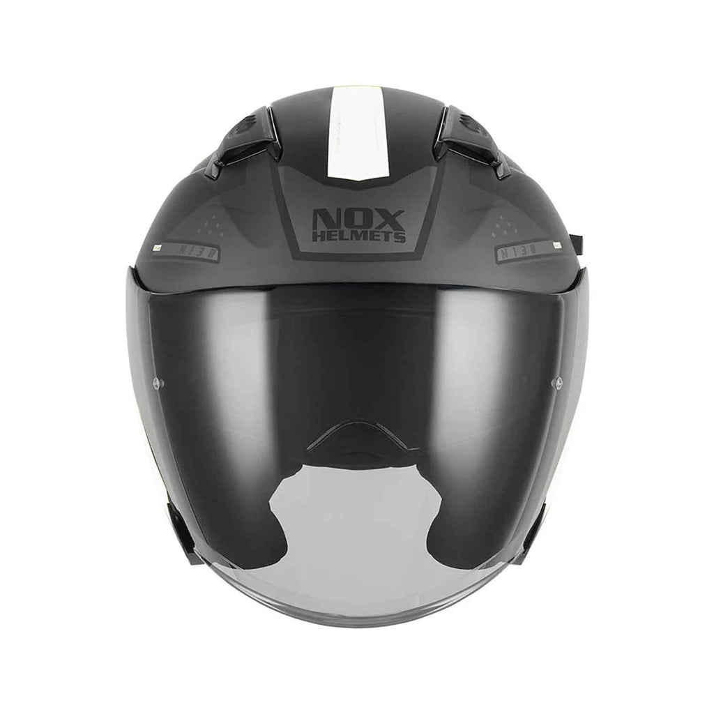Casco Jet NOX N130 Ekto, Negro Mate/Blanco